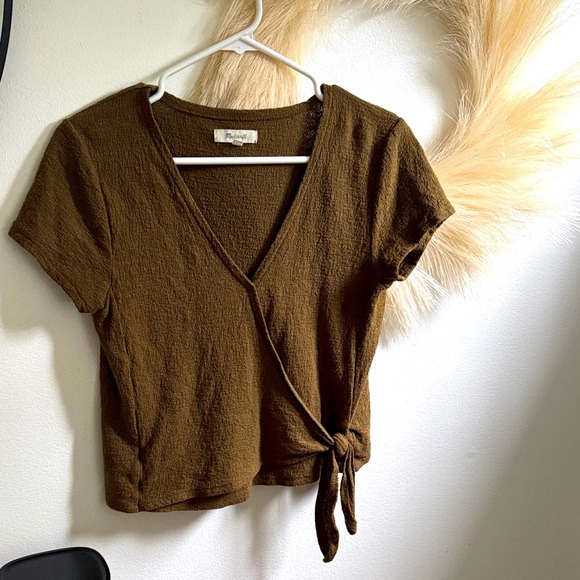 Madewell Wrap Front Tie Tee - Picture 1 of 7